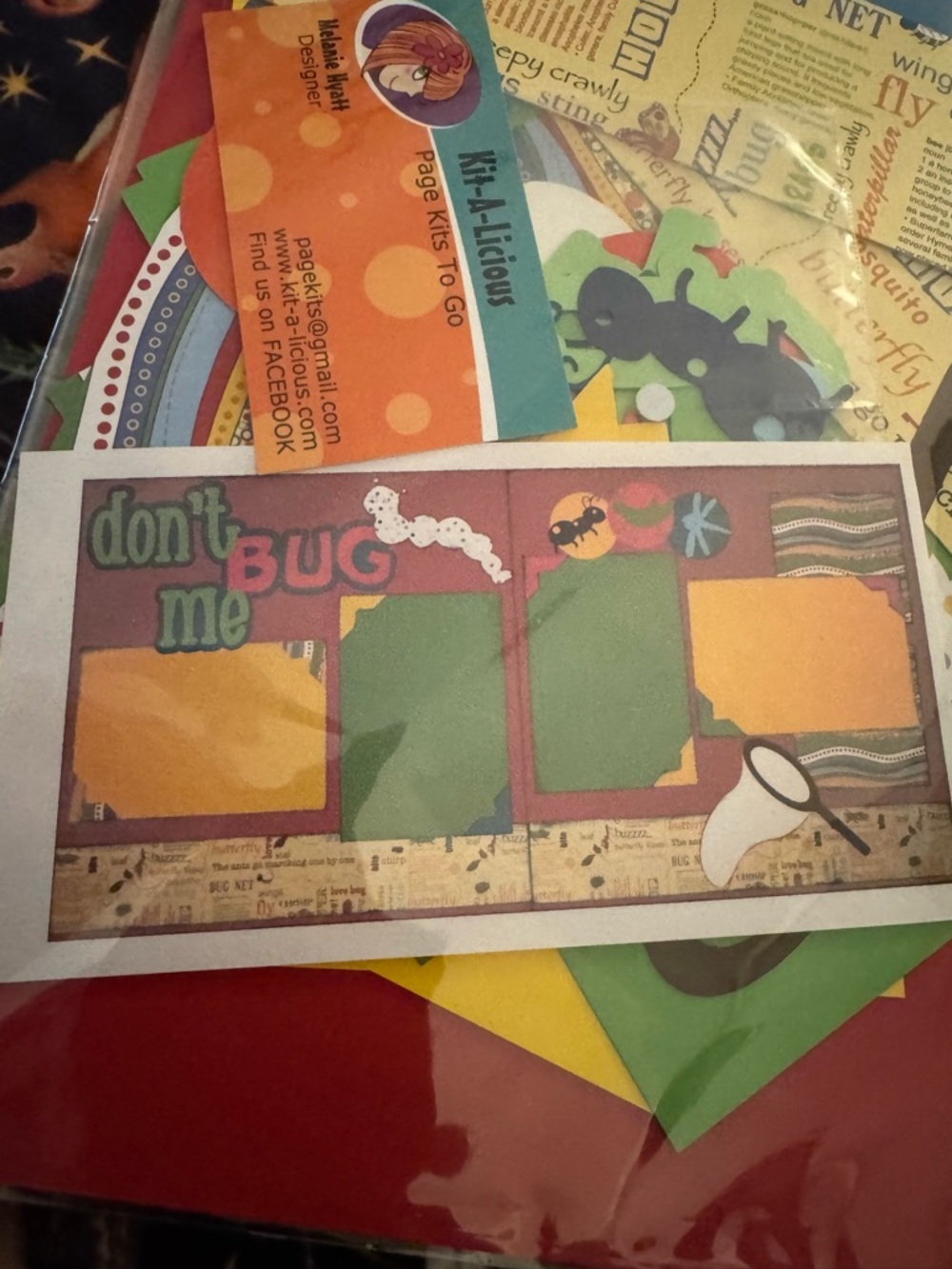 Don't Bug Me scrapbook Kit - Green & Orange Accents